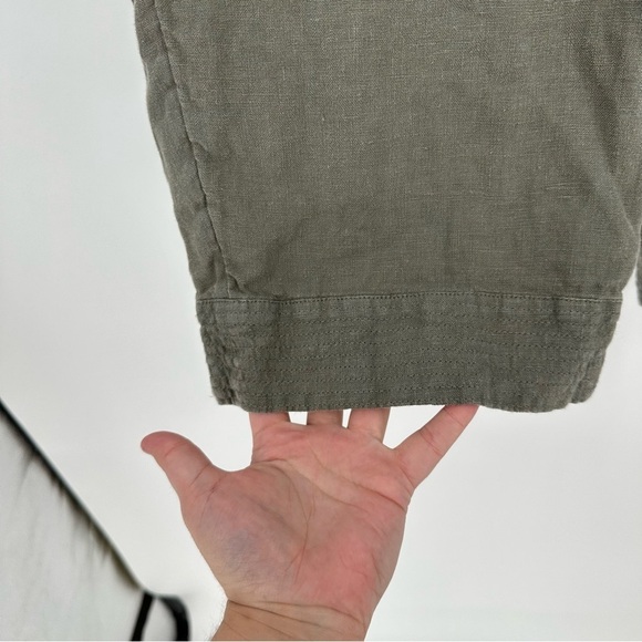 J Jill Linen Garment Dyed Grey Green Lagenlook Pants Size L - Picture 4 of 7